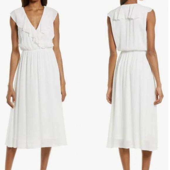 Charles Henry Dresses & Skirts - Charles Henry size 1X white ruffle surplus midi dress